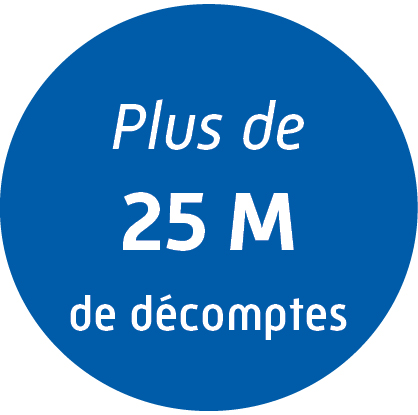 Plus de 25 millions de décomptes.